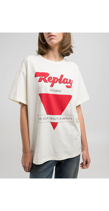 ボーイフィットベーシックジャージープリントTシャツ 詳細画像